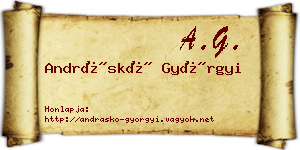 Andráskó Györgyi névjegykártya